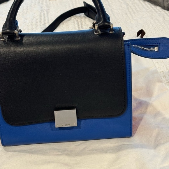 Celine  trapeze bag, blue, red and black - Picture 2 of 11